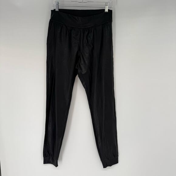 Commando Faux Leather Jogger Women's Size M Black High Rise Pull On Relaxed Fit - Picture 2 of 9